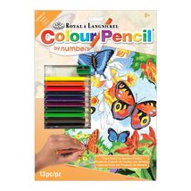 Royal &amp; Langnickel Color Pencil by Number Kit 8.75&quot;X11.75&quot;-Wolf at Night... - $6.49