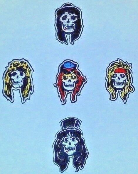 Guns N&#39; Roses~Appetite For Destruction Cross~Embroidered~5 Patch SET~Iro... - $19.55