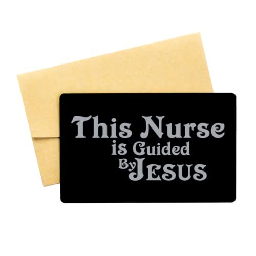 Funny Nurse Black Aluminum Card, This Nurse is Guided by Jesus, Best Nur... - $16.61