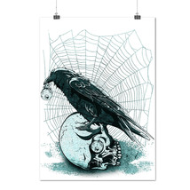 Raven Skeleton Rock Skull Horror Art Matte/Glossy Poster A0 A1 A2 A3 A4 | Wellco - £6.42 GBP+