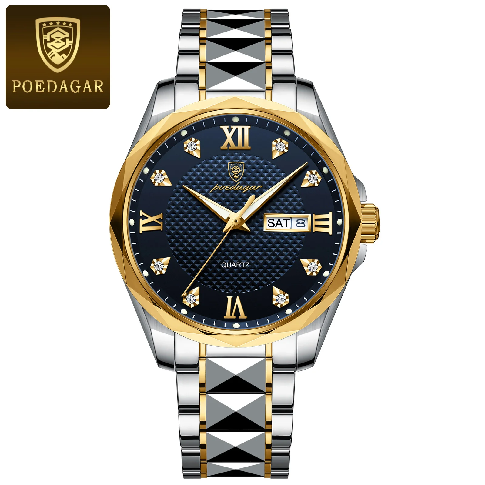 Luxury Watches For Man Waterproof Luminous Date Week Men&#39;s Watch Stainle... - £23.88 GBP