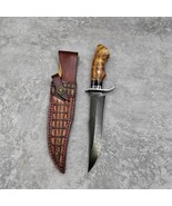 Wootz Steel Fixed Blade Knife Hunting survival Knives Wood Handle With S... - $5,522.79 MXN