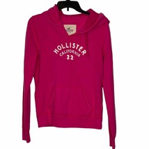 Hollister Hoodie Size Large Youth Girls Pink Logo Sweatshirt Cotton Blend  - $19.79
