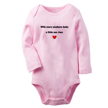 With Every Bewborn Baby a Little Sun Rises Funny Newborn Rompers Baby Bodysuits - £8.78 GBP