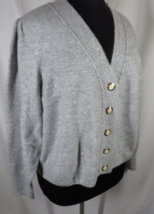 Eloquii Elements Plus Size 26/28 SIiver Sparkle Button Front Sweater, NWT - $29.99