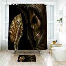 Skull 01 Shower Curtain Bath Mat Bathroom Waterproof Decorative - £18.12 GBP+