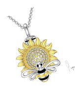 Bee Sunflower/Moon/Hummingbird/Turtle Cremation Urn Necklace for Ashes 9... - $193.19