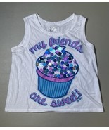 Justice “My Friends Are Sweet” Girls Tank Top White 16 - $19.28 CAD