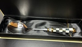 MacKenzie Childs Courtly Check Casserole Spoon Porcelain Handle With Box - $65.79