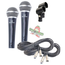 Vocal Microphones with XLR Mic Cables &amp; Clips (2 Pack) FAT TOAD - Cardio... - £31.13 GBP