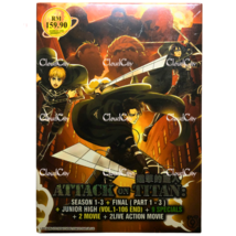 Anime DVD Attack On Titan Season 1-3+Final +Junior High +9SP +4 Movies Eng Dub - £35.59 GBP