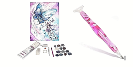 Butterfly Diamond Painting Kit with Bonus  5D Diamond Painting Kit Stylus NEW - £17.13 GBP