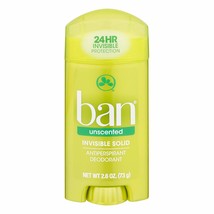 Ban Anti-Perspirant Deodorant Invisible Solid Unscented 2.60 oz (3 pack) - £21.52 GBP