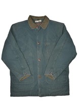 Vintage LL Bean Chore Jacket Mens L Tall Green Flannel Lined Canvas Barn USA - £75.79 GBP