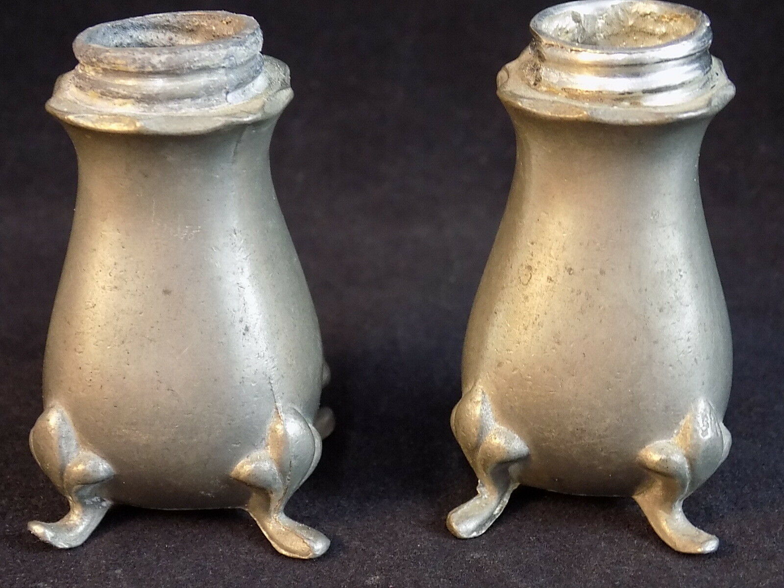 PEWTER Salt and Pepper Shaker Set NO LIDS Model 888 N.S Company - $5.93