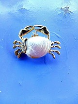 Vitg gold &amp; Pearl &quot;Bubble Belly&quot; HERMIT CRAB pin..benefits local animal shelter - £9.48 GBP