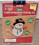 Foam Shape Christmas 4 ea Snowman 4 1/2&quot; x 2 1/2&quot; By Holiday Style NIB 274M - £2.31 GBP