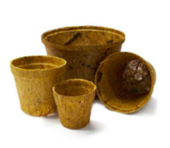 100 pots - 3-7/8&quot; Dia x 3-1/2&quot; Tall Round Coir Pots Enviromental Friendly - £145.12 GBP