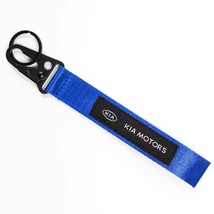 BRAND New JDM KIA Motors Blue Racing Keychain Metal key Ring Hook Strap Lanyard  - £7.81 GBP