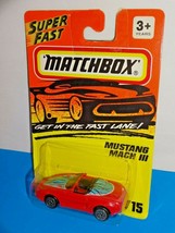 Matchbox Mid 1990s Release #15 Mustang Mach III Red w/ Blue Tampos - £3.88 GBP