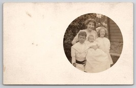 RPPC Sweet Ewardian Mom with her Children c1915 Postcard G23 - £4.68 GBP
