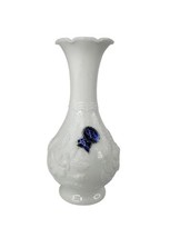 Vintage Embossed Roses Milk Glass VASE 6.25&quot; by Imperial Glass Co - Matte Finish - £17.40 GBP