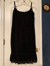 Vintage Anne Stanley Saks Fifth Avenue Size 8 Black Lined Spaghetti Strap Dress - £24.08 GBP