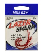 Eagle Claw Lazer Sharp Circle Sea Live/Chunk Hooks, Size 4/0, Qty 8, #L8... - $112.23 MXN