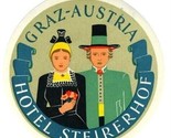 Hotel Steirerhof Baggage / Luggage Label Graz Austria  - £9.34 GBP