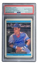 Ivan Rodriguez Autografato 1991 Foglia #289 Texas Rangers Rookie Card PSA/DNA - £93.03 GBP