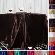 Half Dozen 90X156&quot;&quot; Rectangle Satin Tablecloths Wedding Party Banquet Linens Sal - £115.11 GBP