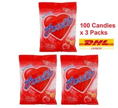 3 X Heartbeat Heart Shape Candy Rakam Flavor Sweet Sour Tropical Thai Fruit 280g - $34.61