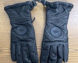 Harley Davidson Womens Black Leather  Long  Gloves Sz Small Windproof Wa... - $24.49