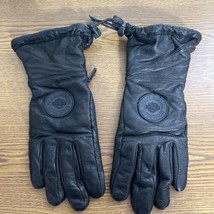 Harley Davidson Womens Black Leather  Long  Gloves Sz Small Windproof Waterproof - £19.21 GBP