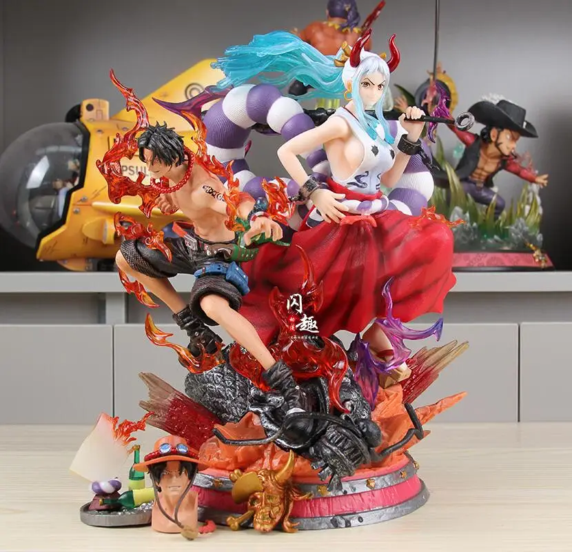 30cm One Piece Anime Figure Yamato Portgas D Ace Gk Action Figurine Model Pvc - £164.75 GBP+