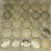 1 Set 25 Ten Diez 10 Pesos Mexico Coins 1997 to 2023 + Bonus Puebla Commerative - $42.06