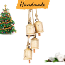 Vintage Rustic Cow Bell Christmas Bell Set - Shabby Chic Holiday - Hanging Bell - £45.31 GBP