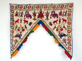 Vintage Welcome Gate Toran Door Valance Window Décor Tapestry Wall Hanging DV46 - £43.52 GBP