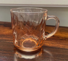 Arcoroc France Rosaline Pink Swirl Coffee Mug Cup Depression Glass 3.5” H x 3”W - £5.46 GBP