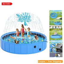 Foldable Portable Pet Splash Pool – 79-Inch Bathtub &amp; Sprinkler for Dogs... - $139.54