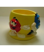 M &amp; M Buddies Embossed Ceramic Bowl Candy Dish Yellow Bowl Red &amp; Blue M &amp; M - $5.94
