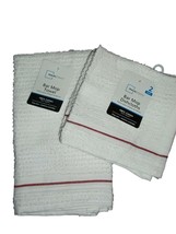 Red White Kitchen Bar Mop Dishcloths Towel Set Dish Hand Cotton Terry 12... - £19.97 GBP