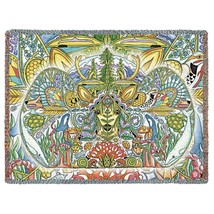 72x54 ANIMAL SPIRITS Native American Southwest Tapestry Afghan Throw Bla... - $63.36