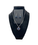 Wall Street Wonder Sapphire Blue Necklace and Earring Set - £15.50 GBP