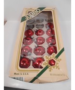 Vtg Jumbo Red Glass Ornaments 13 pc By Pyramid 2&quot; - £12.42 GBP