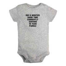 Did 9 Months Hard Time Humor Print Baby Bodysuit Newborn Romper Toddler ... - $10.43