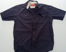 Wrangler brand vintage short sleeve 2 pocket button front cotton shirt small - £15.53 GBP