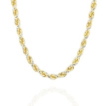 Men&#39;s 14K Gold Over 925 Silver Italy Rope Chain Necklace Cadena 18&quot; 20&quot; 22&quot; - £150.03 GBP