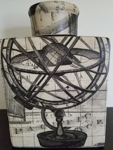 Bella Lux ~ 4&quot; x 7&quot; Ceramic Decanter w/Lid ~ Globe ~ Nautical Pattern - $740.38 MXN