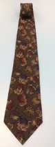 Gino Pompeii Men’s Neck Tie Brown Flower Pattern  - $7.91